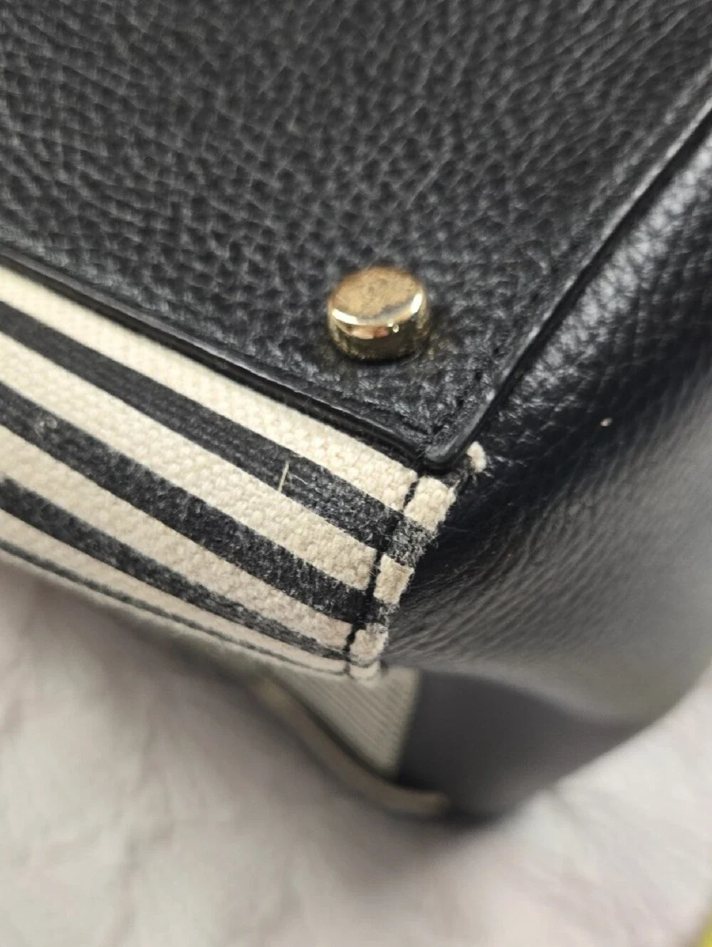 Kate Spade Houston Street Leo Striped Leather Satchel Tote